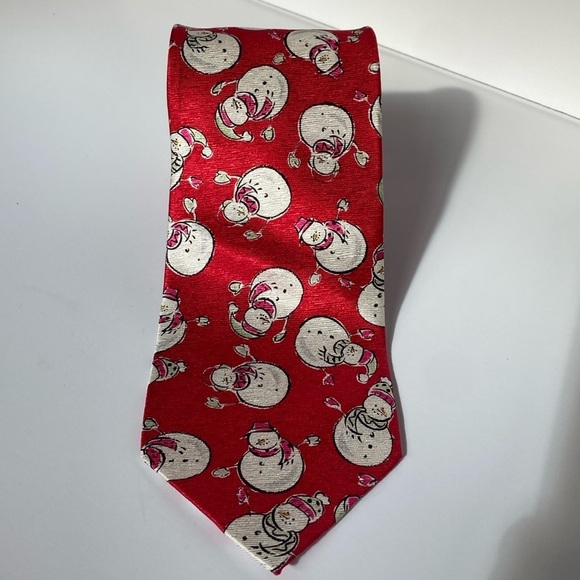 NWT Snowman Christmas Holiday Silk Tie - Picture 1 of 5